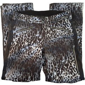 EUC Obermeyer Essex Snow / Ski Pants Black Grey Leopard Print